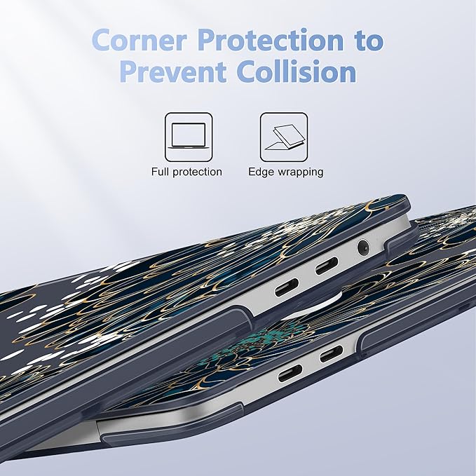 for MacBook Pro 16 inch Case 2019 2020 Release Model A2141, Plastic Hard Shell Cover with Keyboard Cover & Screen Protector for MacBook Pro 16 inch with Touch Bar & Touch ID, Luxury Floral