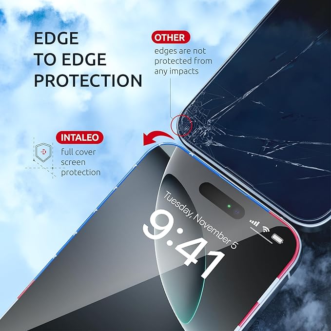 Screen Protector for iPhone 16 Pro Max – (2-Pack) USA Flag & Black Frame Design - Tempered Glass Screen Protector for 16 Pro Max 9H Full Coverage - Oleophobic Coating Easy Installation