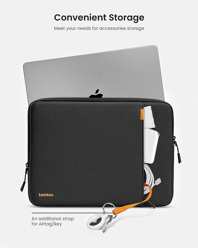 tomtoc 360° Protective Laptop Sleeve for 16-inch MacBook Pro M4/M3/M2/M1 Pro/Max A3403 A3186 A2991 A2780 A2485 A2141 2024-2019, Dell XPS 16 Laptop, Water-Resistant MacBook Case with Accessory Pocket