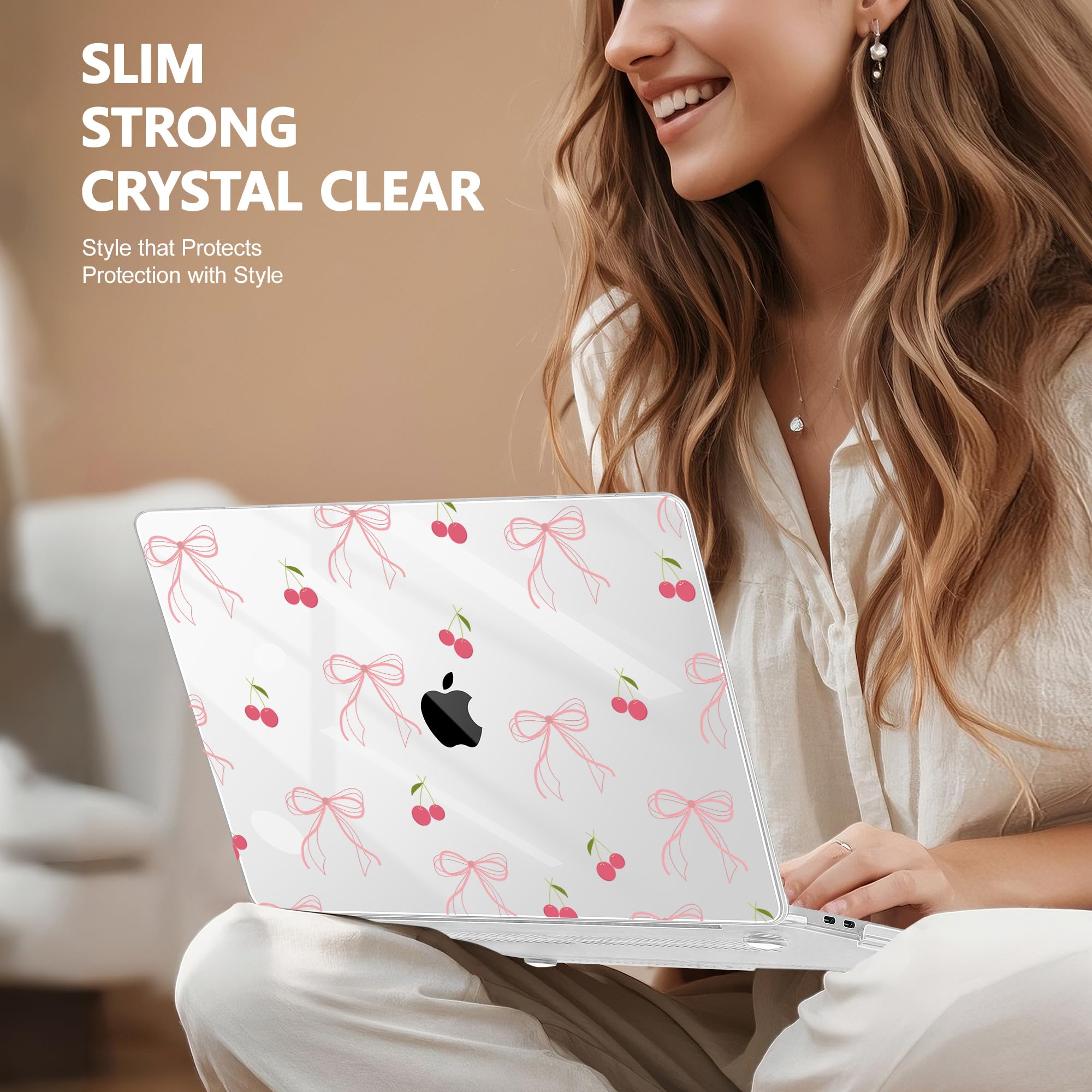 May Chen for MacBook Pro 13 inch Case 2022 2021 2020 Release A2338 M2 M1 A2289 A2251, Plastic Crystal Hard Shell Case Cover for MacBook Pro 13 inch Touch Bar Fits Touch ID, Bow