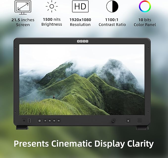 osee Mega 22S 22inch Ultra Bright HDR Field Production Monitor VMKit with Sunhood Battery Plate Cstand Adapter Custom Foam Mold