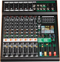 Depusheng TG8 professional dj audio mixer 8 channel input and dual group output with 99-bit dps reverb chip bluetooth usb recording and mp3 playback suitable for stage, bar, recording studio