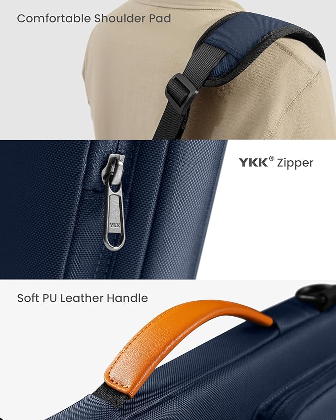 tomtoc 360 Protective Laptop Shoulder Bag for 15 Inch New MacBook Air M4 M3/A3114 M2/A2941 2025-2023, 15 Inch Microsoft Surface Laptop 6/5, Water-Resistant Accessory Case for MacBook Pro A1990 A1707