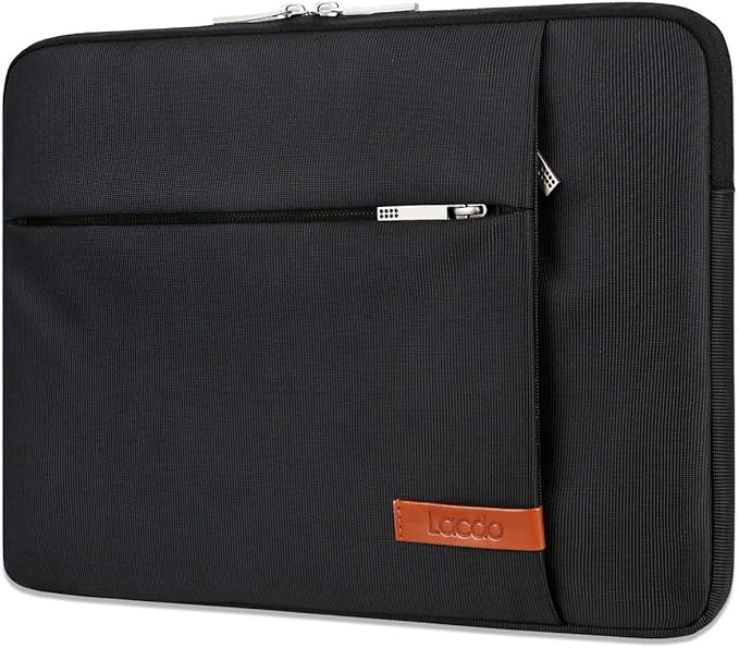 Lacdo 14 Inch Laptop Sleeve Case Computer Bag for HP Lenovo Dell ASUS Acer Chromebook 14 / HP Stream 14 / Dell Inspiron 14 / Lenovo IdeaPad 14 / Acer Spin 3 / ASUS ZenBook 14, Water-Resistant, Black
