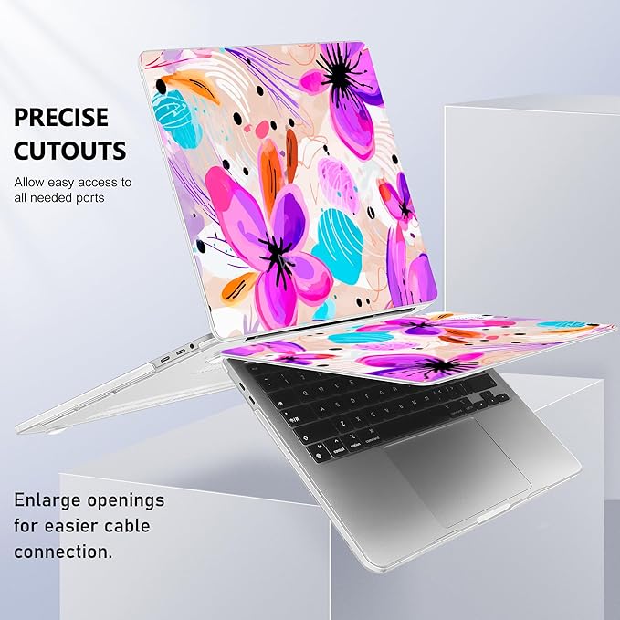 for MacBook Pro 16 inch Case 2019 2020 Release Model A2141, Plastic Hard Shell Cover with Keyboard Cover & Screen Protector for MacBook Pro 16 inch with Touch Bar & Touch ID, Trendy Floral