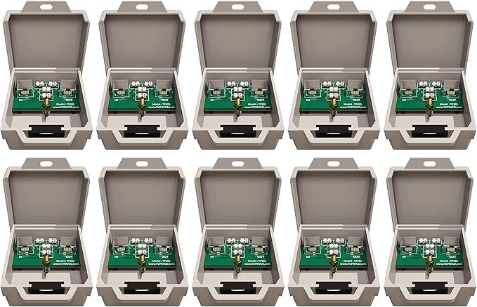 Outdoor Ethernet Surge Protector (10 Pack) PoE+ Gigabit - Gas Discharge Tube GDT -Wall Mount -RJ45 Lightning Suppressor -LAN Network CAT5/CAT6 Thunder Arrestor -GbE 1000 Mbps Protection- Tupavco TP303