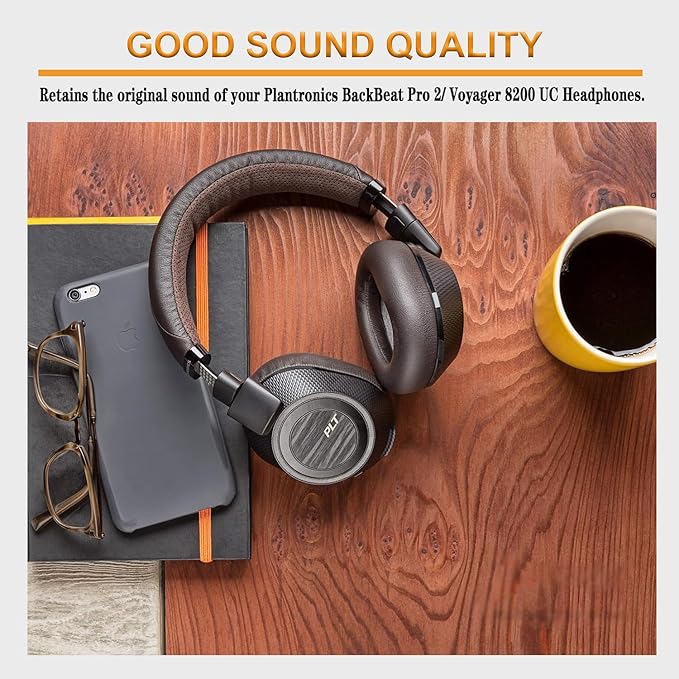 Replacement Earpads Compatible with Plantronics Voyager 8200 UC/Plantronics Backbeat Pro2 Headphone, Headphone Ear Pads Ear Cushions, Ear Cups Cover Repair Parts-Black