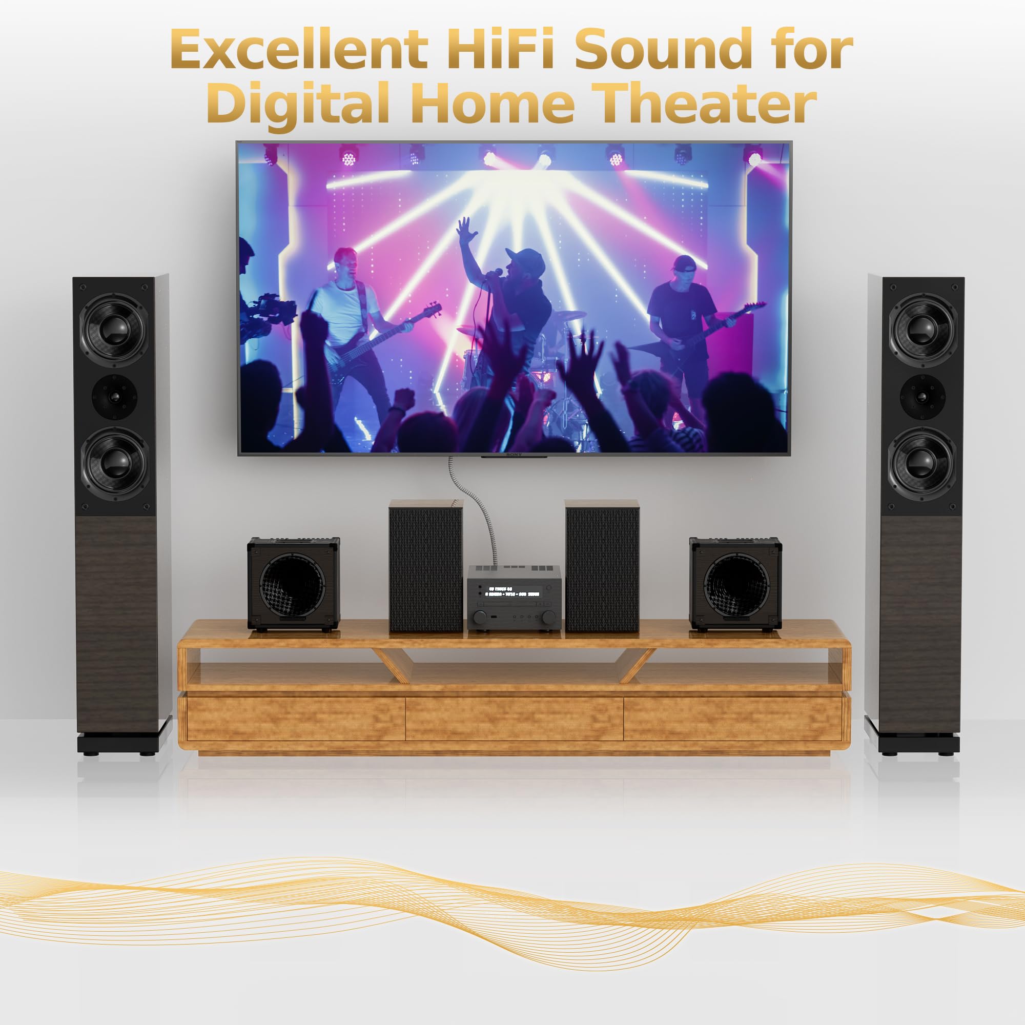 Optical Audio Cable 50 FT, Digital Audio Cable, Toslink Fiber Optic Cord, [Nylon Braided, Slim Aluminum Shell, Gold Plated Connector], for Home Theater, Sound Bar, PS4, Xbox, TV and More