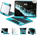 Transparent Case with Keyboard iPad Air (M3/M2,2025/2024) 11 Inch,Compatible 10.9" iPad Air 5th/4th & 11" iPad Pro 4/3/2/1,7-Color Backlit,Wireless Keyboard, 360°Rotating,with trackpad,Blue