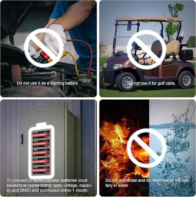 12V 100Ah LiFePO4 Lithium Battery Built-in 100A BMS, Group 31 Rechargeable Battery 6000+ Cycles 1280Wh Perfect for RVs MotorHomes, Camper, Marine, Solar System, Boats, and Off-Grid