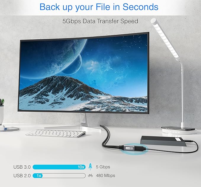 BlueRigger USB 3.0 Extension Cable (75FT, Active, 5 Gbps, In-Wall CL3 Rated, Type A Male to Female Adapter Cord) - Long USB Repeater Extender for VR Headset, Printer, Hard Drive, Keyboard, Mouse, Xbox
