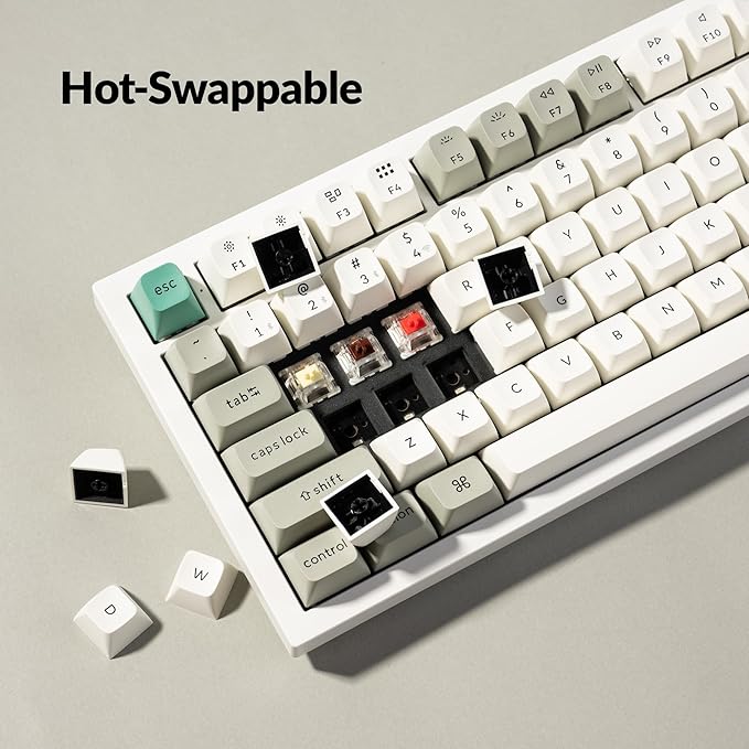 Keychron Q6 Max QMK/VIA Bluetooth Wireless /2.4 GHz/USB-C Wired Custom Mechanical Keyboard, Full Size Programmable Knob RGB Backlit Hot-Swappable Gateron Banana Switch for Mac Windows Linux - White