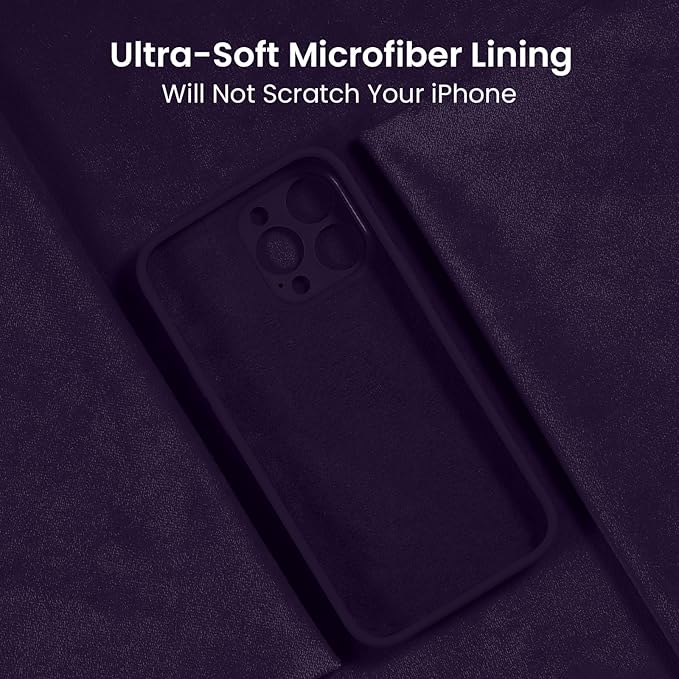 FireNova Designed for iPhone 15 Pro Max Case, Silicone Upgraded [Camera Protection] Phone Case with [2 Screen Protectors], Soft Anti-Scratch Microfiber Lining Inside, 6.7 inch, Purple
