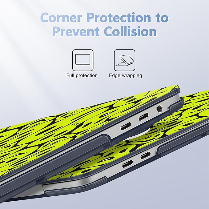 for MacBook Pro 16 inch Case 2019 2020 Release Model A2141, Plastic Hard Shell Cover with Keyboard Cover for MacBook Pro 16 inch with Touch Bar & Touch ID, Distorted Emoticon