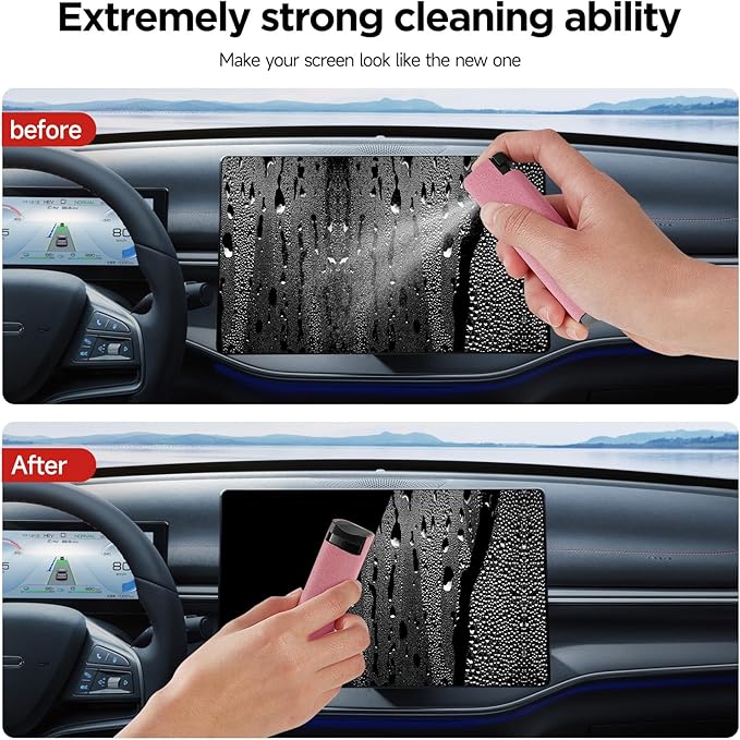 YTT Screen Cleaner, All-in-One Spray & Wipe Cleaner, with Transparent Protective Shell for All Phones, Laptop and Tablet Screens (Pink)