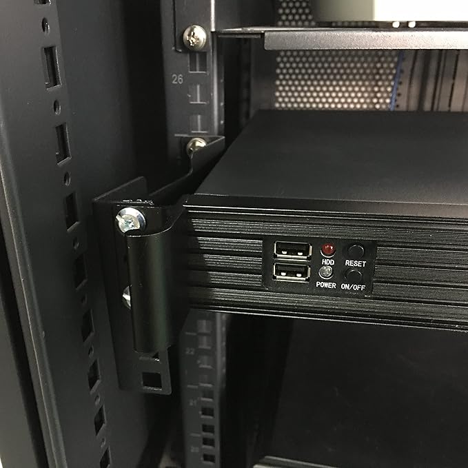Jingchengmei 2U Server Rack Depth Extender - 4-Inch Deep -Recessed Rack Mount Adapter Kit for Network Rack (2UEXB)…
