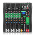 MIZISNR 6 Channel Audio Mixer, Professional DJ Mixer Board Sound Music Mixing Console Digital Mixer with Reverb, Bluetooth, USB Port, 48V Phantom Power for Recording Karaoke Podcasting