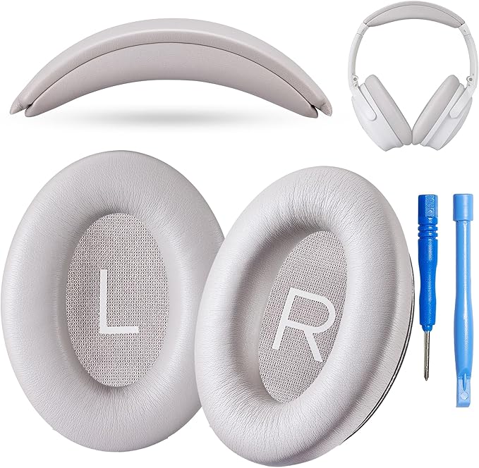 AHG Accessory House Global Replacement QC Ear Pad and Headband Pad Kit Cushion. Compatible with Bose QuietComfort (2023) QC45 QCSE QC35 II Wireless Noise Cancelling Headphones (Sandstone) Easy DIY Fit