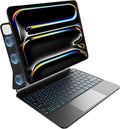 nimin Keyboard Case for iPad Pro 13 inch 2024 (M4),Multi-Touch Trackpad, Magnetic Attach, 7-Color Backlight, Auto Sleep/Wake, Obsidian Black