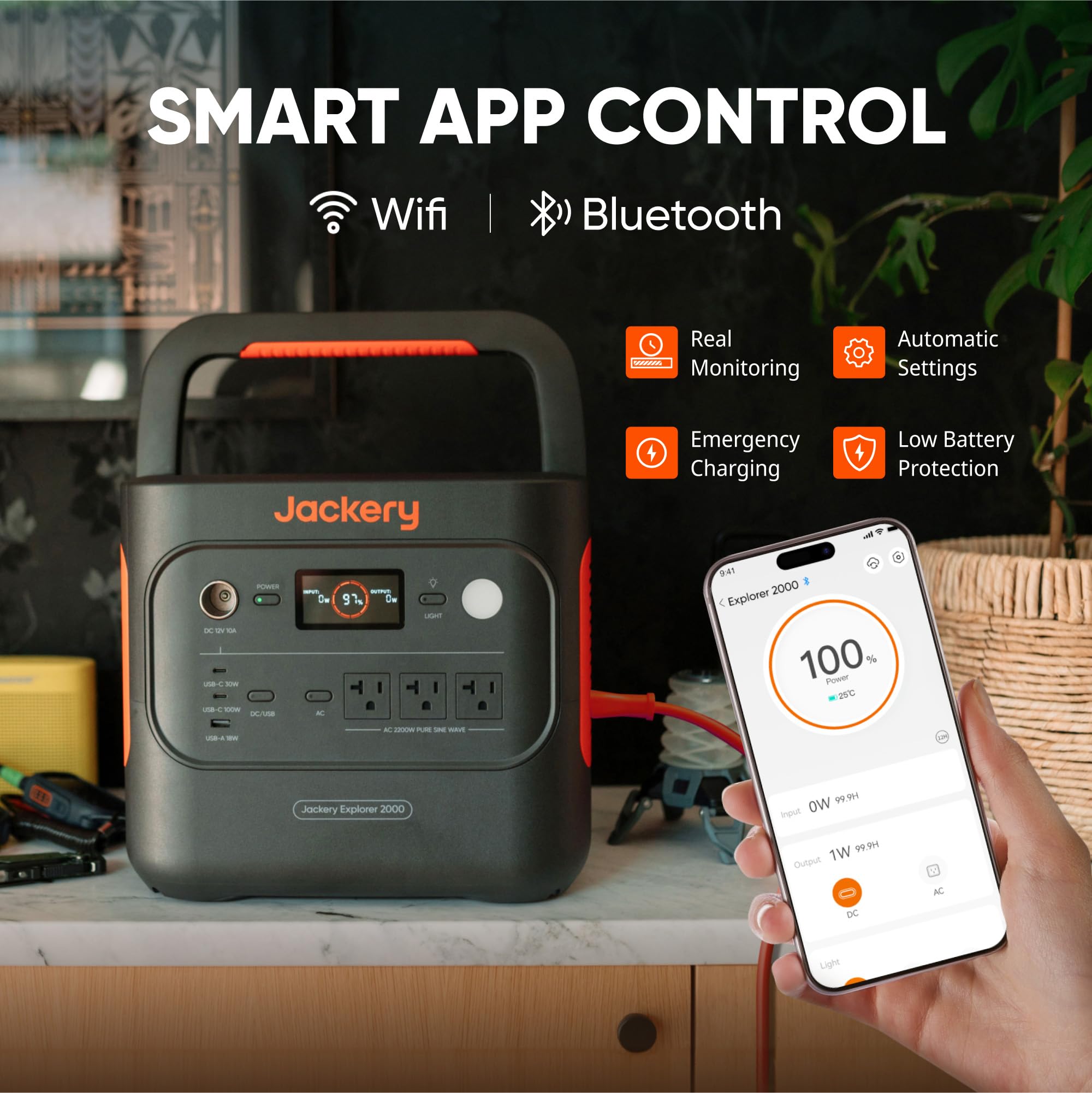 Jackery Solar Generator 2000 v2 with DC-DC Alternator Charger, 2042Wh/2200W LiFePo4 Portable Power Station, 20ms UPS Home Backup, USB-C PD 100W Fast Charging for Power Outages, Emergencies, Camping