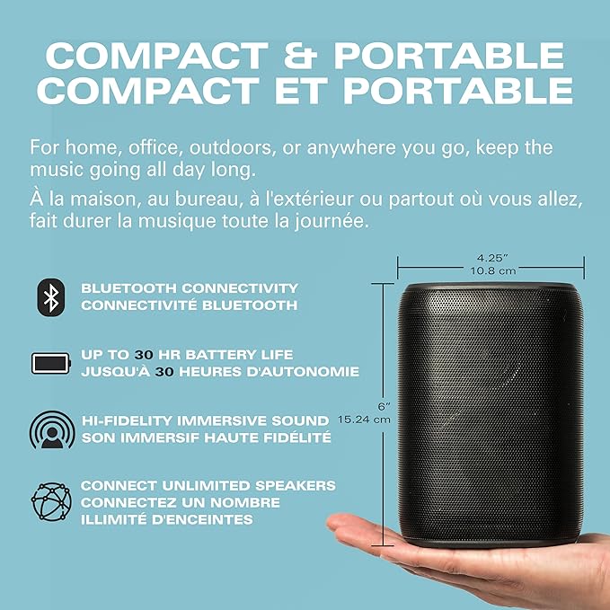 Rocksteady Stadium 2: Single Speaker - Immersive, connectible, and up to 150 ft of Range. Up to 30 Hours of Battery Life.