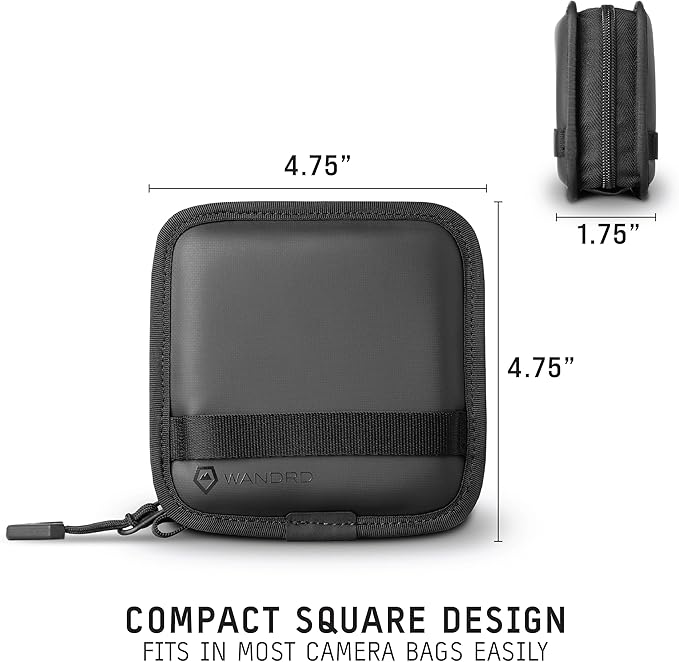 WANDRD Lens Filter Case - Store 4 Filters in Your Camera Backpack or Camera Case, Protect Photography Accessories from Scratches, Dust & Impact (Black)