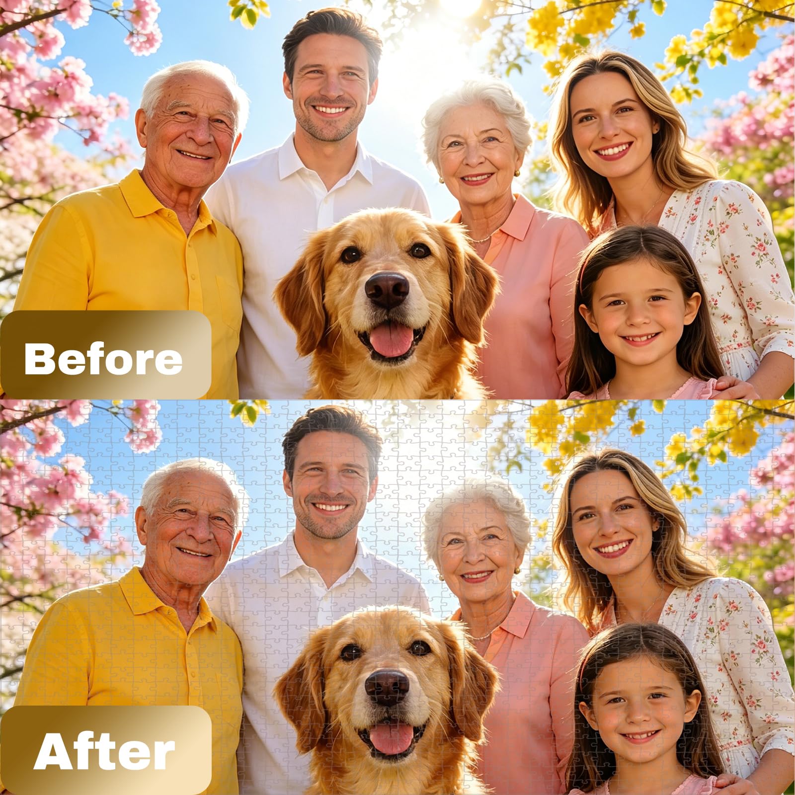Custom Puzzles from Photos, 1000 Pieces Personalized Photo Jigsaw Puzzle for Adults, Customized Unique Gift for Men Women Family Birthday Wedding