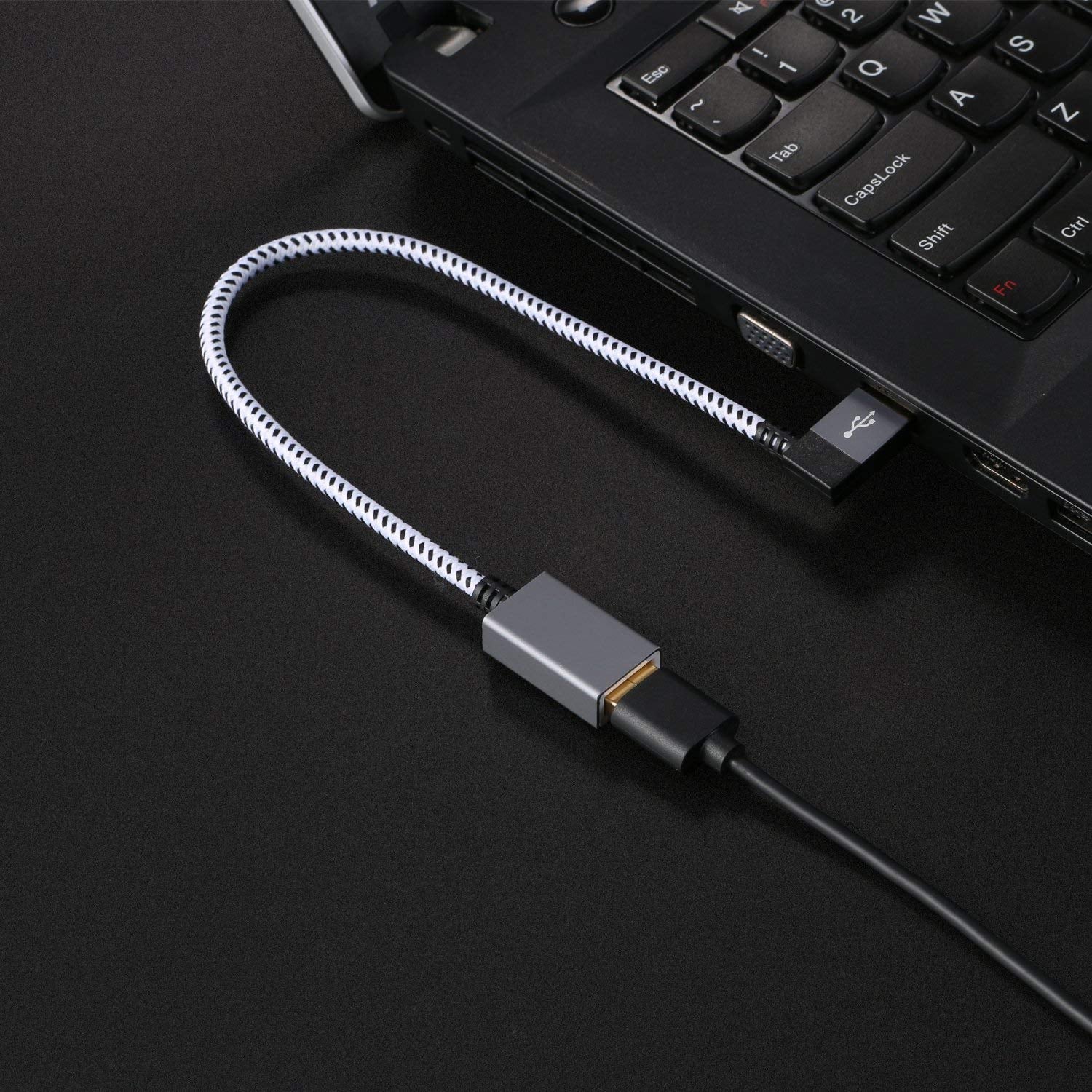 CableCreation Short USB 3.0 Extension Cable 1FT, Left Angle Extender Cord