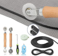 Window Screen Door Repair Kit Include Window Screens Mesh 48"x118" with All Tools in Window Screen Replacement(2pcs Screen Rollers, Screen splines, Hook, Utility Knife and Ruler), Yolovit