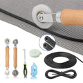 Window Screen Door Repair Kit Include Window Screens Mesh 48"x114" with All Tools in Window Screen Replacement(Screen Rollers, Splines, Hook), Yolovit