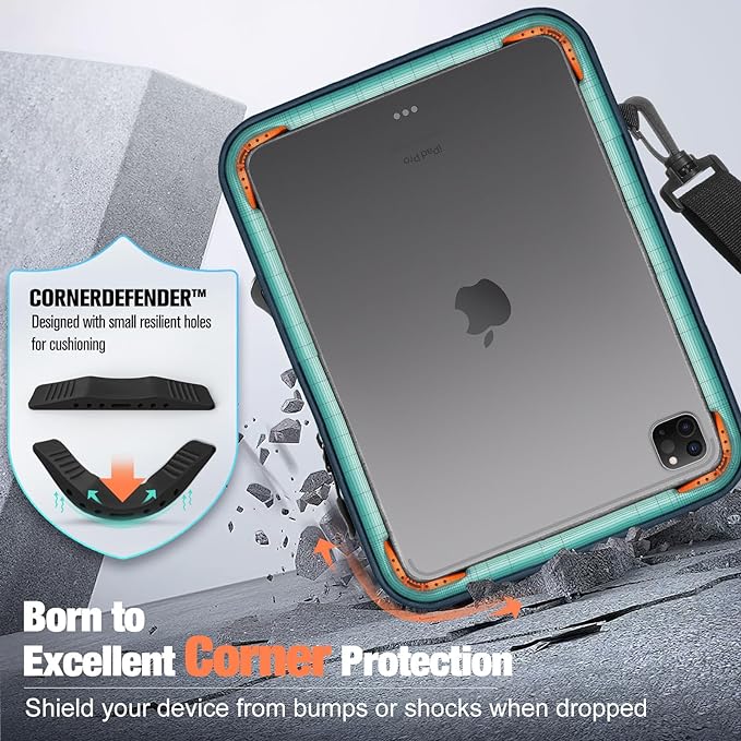 MoKo 12.9 Inch Tablet Sleeve Bag, Fits 13 Inch New iPad Pro M4 & Air M2 2024, iPad Pro 12.9 inch M2&M1, Galaxy Tab S9/S8 Plus 12.4", Multifunctional Bag with Shoulder and Headphone Port, Indigo