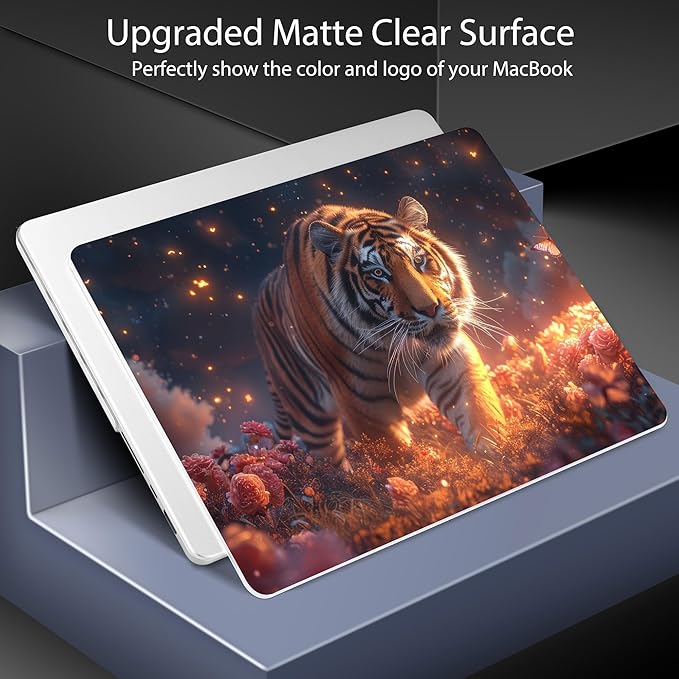 for MacBook Pro 16 inch Case 2021 2022 2023 2024 Release A3186 A3403 M4 A2991 M3 A2780 M2 A2485 M1 Pro/Max, Hard Shell Case with Screen Protector & Keyboard Cover, Dream Tiger