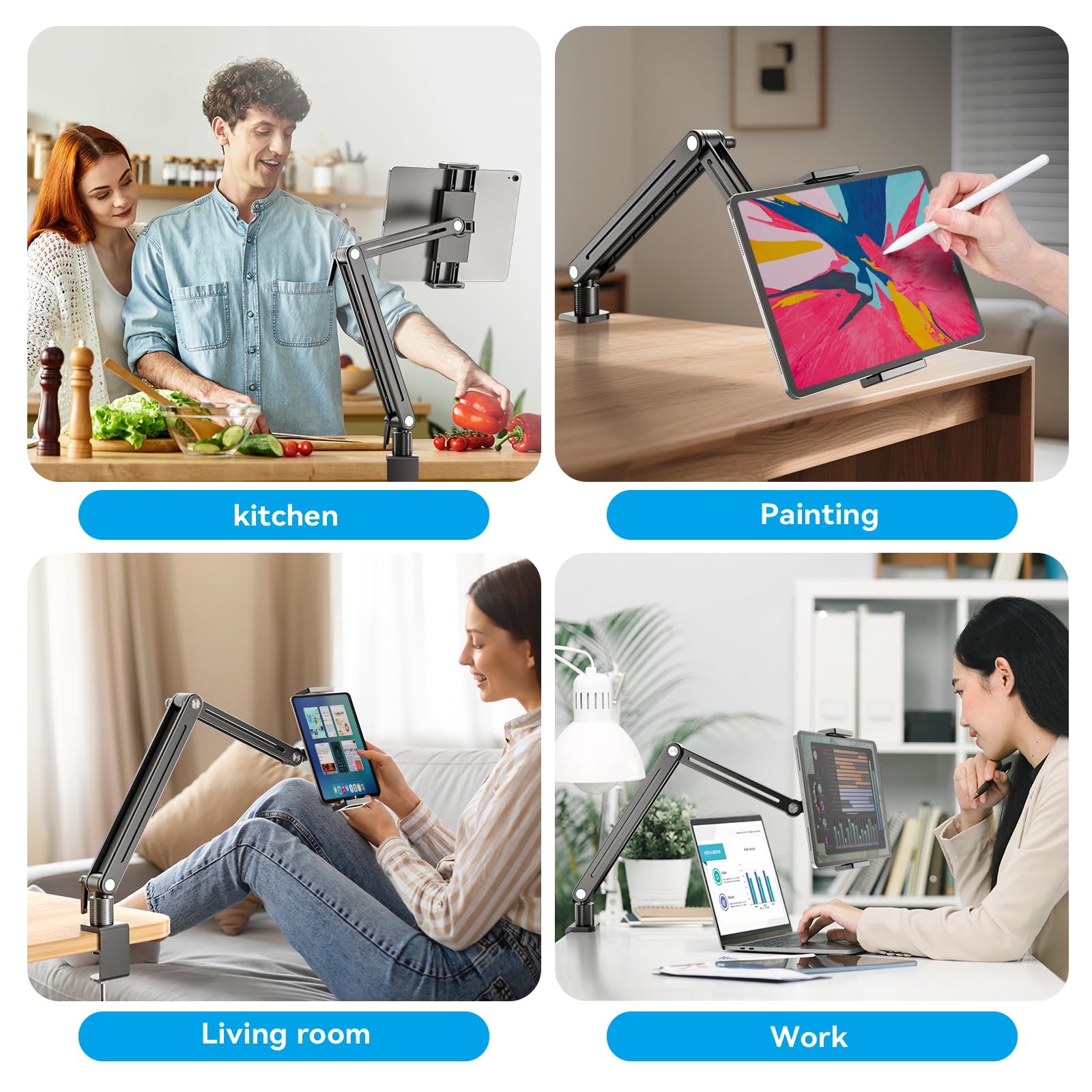 Jakeko 15.6 Portable Monitor Stand Tablet Arm Mount Holder Built-in Wrench