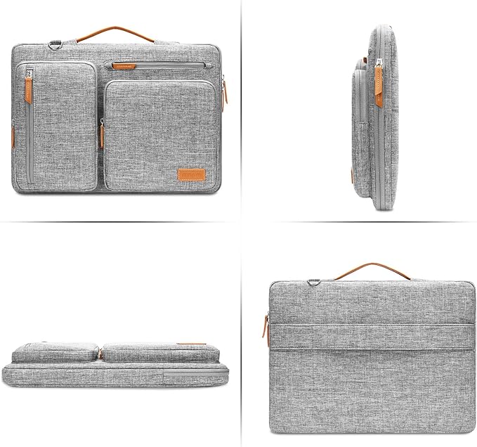 MOSISO 360 Protective Laptop Shoulder Bag,13 inch Computer Bags Compatible with MacBook Air M4 M3 M2 M1 2025-2018/Pro 13 2025-2016,Side Open Messenger Bag with 4 Zipper Pockets, Gray