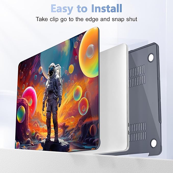 May Chen Compatible with MacBook Pro 13 inch Case 2022 2021 2020 Release Models A2338 M2 M1 A2251 A2289, Plastic Hard Shell Case for MacBook Pro 13 Inch with Touch Bar Fits Touch ID, Astronaut S929
