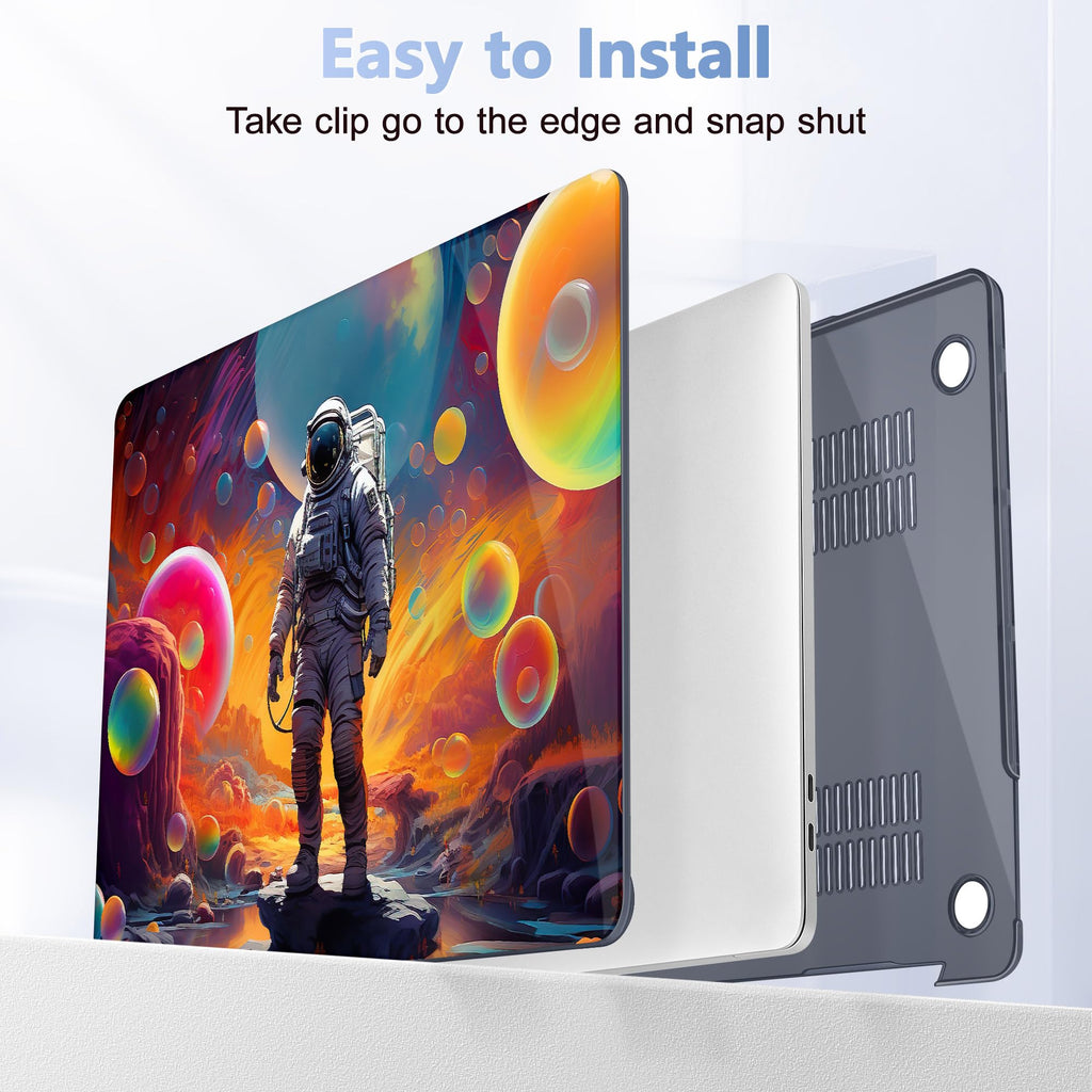 May Chen Compatible with MacBook Pro 13 inch Case 2022 2021 2020 Release Models A2338 M2 M1 A2251 A2289, Plastic Hard Shell Case for MacBook Pro 13 Inch with Touch Bar Fits Touch ID, Astronaut S929