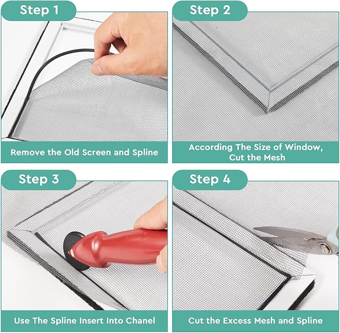 [Patio Door Specialty] FLYZZZ Screen Spline 0.250" (1/4"), 25 ft | for Extra Wide Channels on Sliding Screen Doors ONLY | NOT for Standard Windows (See Guide)