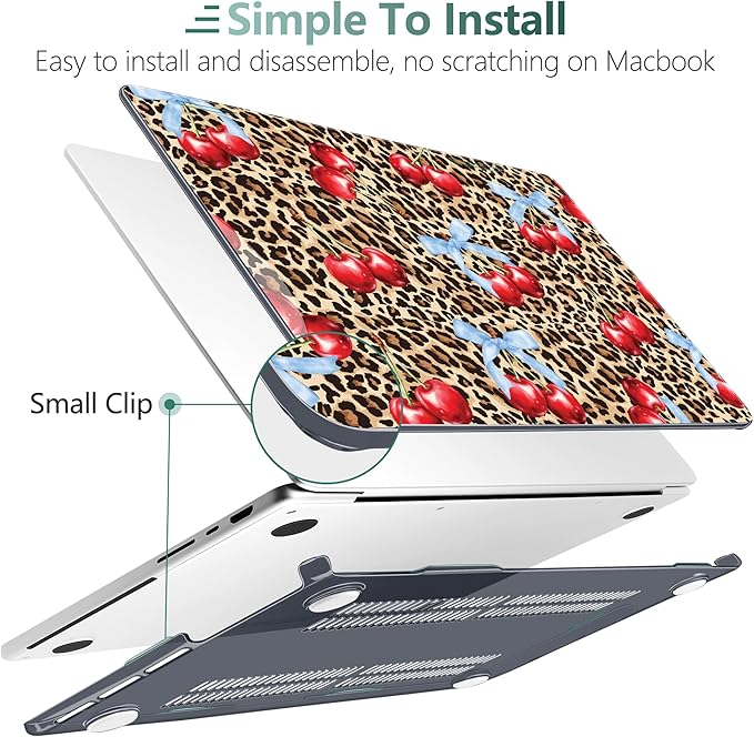 DONGKE for M4 MacBook Pro 16 Inch Case 2024 2023 2021 A3403 A3186 M3 A2991 M2 A2780 M1 A2485 Pro/Max Chip, Plastic Hard Shell Case & Keyboard Cover for Mac Pro 16 with Touch ID, Leopard & Cherry