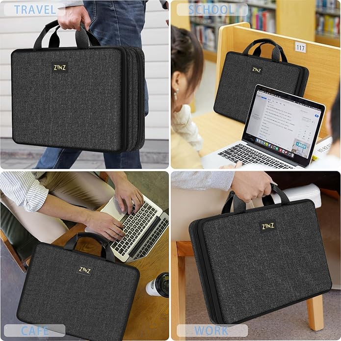 ZINZ Laptop Case Computer Sleeve Briefcase with Multi-pockets for 11.6 12.9 13 13.3 14 15 15.6 16 inch Notebooks