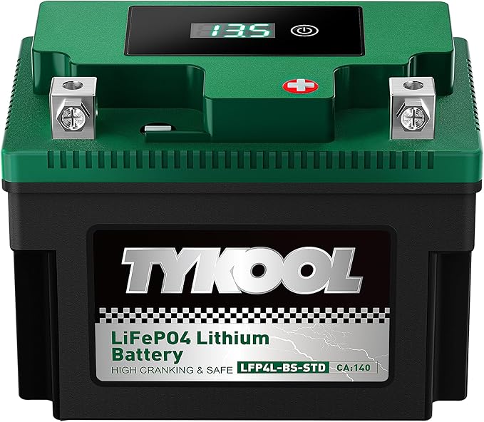 TYKOOL YTX4L-BS YTZ5S Lithium LiFePO4 Motorcycle Battery,2X Cranking Amps 140A,5X Longer Life,Fits for Scooter and Moped, Go kart, ATV,Dirt bikes,4 wheeler, hongda Grom,Snapper walk behind lawn mower