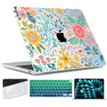 TWOLSKOO for MacBook Air 15 inch Case 2026 2025 2024 2023 Release M5 A3448 M4 A3241 M3 A3114 M2 A2941, Plastic Hard Shell & Screen Protector & Keyboard Cover & Trackpad Film, Abstract Flower