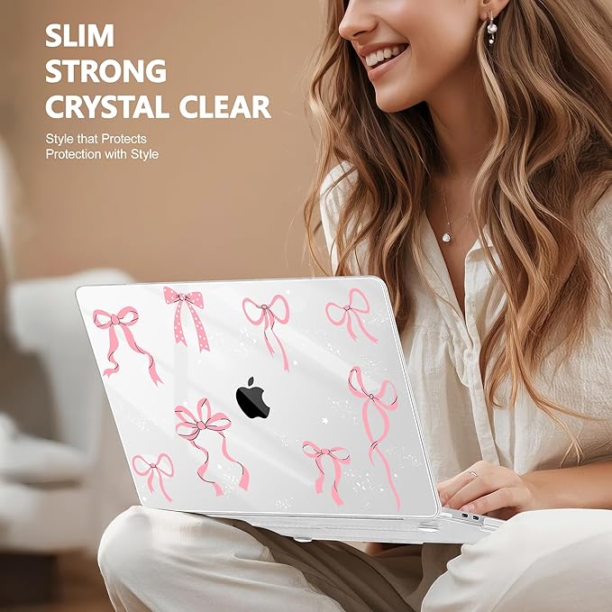 Case for MacBook Pro 13 inch with/Without Touch Bar (2016-2022, M2 A2338 M1 A2289 A2251 A2159 A1989 A1706 A1708), Hard Shell + Keyboard Cover + Dust Plug, Star Bow