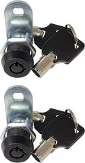 Admiral Locks Tubular Cam Lock, Keyed Alike Removable Key RV Compartment Storage Lock Cabinet Locks (Black Pack of 2, 5/8" 90°)