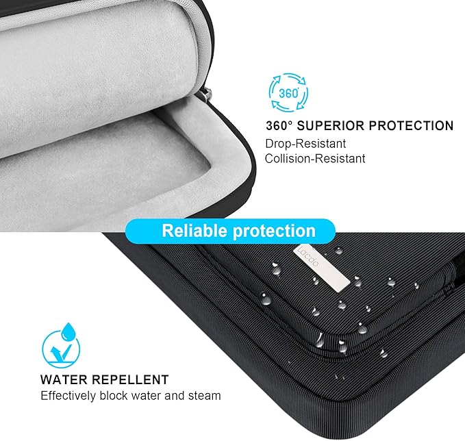 Lacdo 360° Protective Laptop Shoulder Bag for 13 inch New MacBook Air M4 A3240 2025, M3 A3113, M2 A2681, M1 A2337 A2179 A1932 2024-2018 | 13 inch MacBook Pro M2 M1 A2338 A2251 A2289 Computer Bag,Black