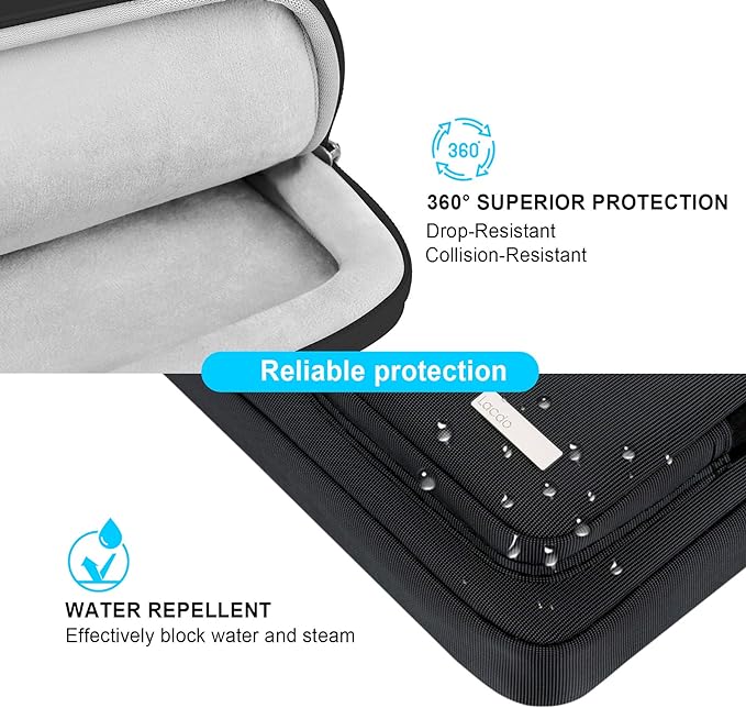 Lacdo 360° Protective Laptop Shoulder Bag, 16 inch Laptop Sleeve Case for 15.6 inch Acer HP Lenovo Dell ASUS Laptop, 16" New Pro M4/M3/M2/M1 Pro/Max A3403 A3186 2024-2019 Computer Bag, Black