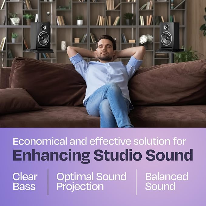 Pair of Studio Monitor Isolation Pads Premium Acoustic Foam to Elevate Audio Ideal Speaker Foam for 6.5-8 Inch Speakers Enhanced with Vibredux HD Foam for Superior Isolation
