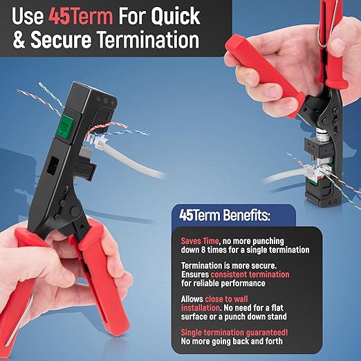 Everest 45° Angled RJ45 Cat6A Keystone Jacks 50-Pack in Green - Slim Profile Female RJ45 Connectors - Cat 6A Keystone Jack - Compatible with 45° Angled Speed Termination Tool - 45Term (B0BL3GS7ZY)