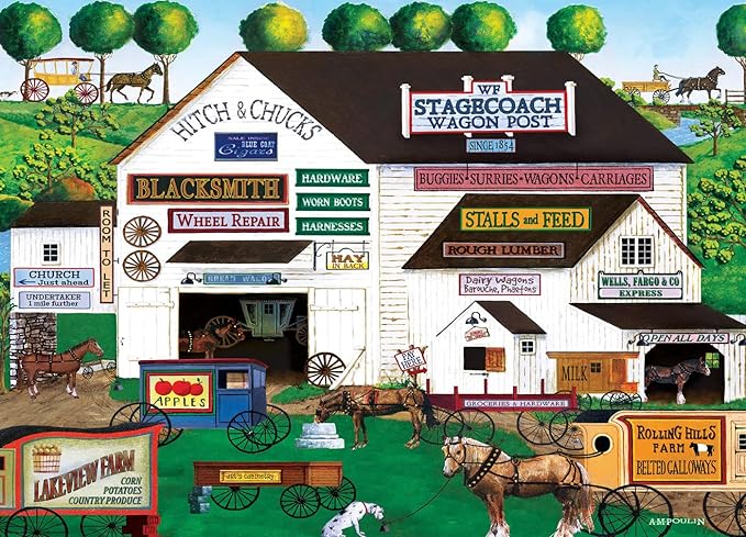 MasterPieces - 500 Piece Jigsaw Puzzle, Large EZ Grip Shapes, Free Wheeling, Fun for Adults, Seniors, Family, Kids, 19.25" x 26.75"