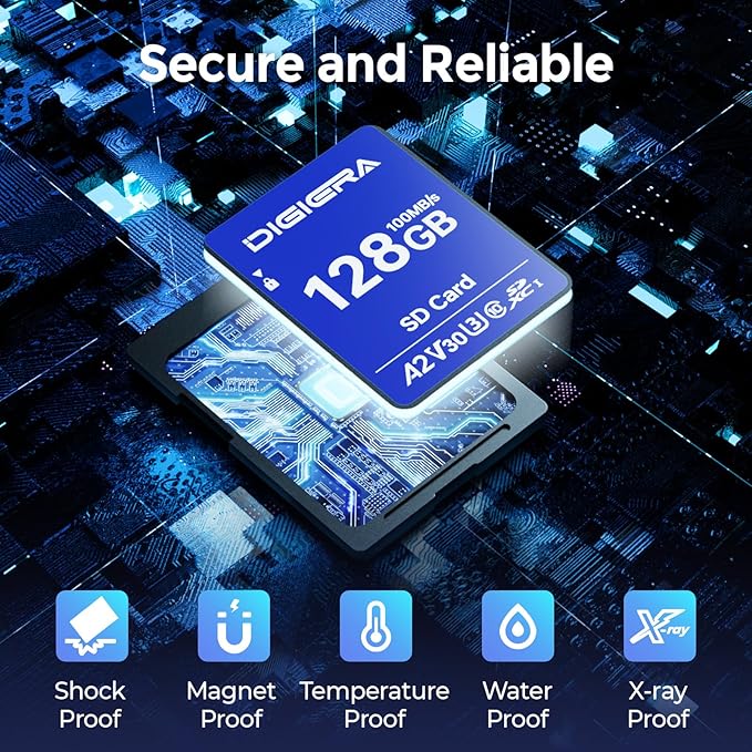 128GB CS100 SDXC UHS-I Memory Card - up to 100MB/s, C10, U3, V30, 4K UHD, SD Card for Computers, Digital Cameras, Home Theatre Devices, Car Navigation Systems (1 Pack)