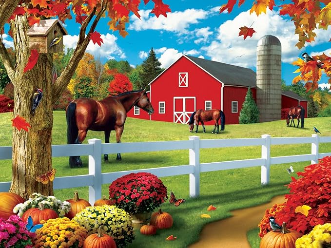 MasterPieces - 300 Piece Jigsaw Puzzle, Large EZ Grip Shapes, Rolling Pastures, Fun for Adults, Seniors, Family, Kids, Non-Glare Finish, 18"x24"